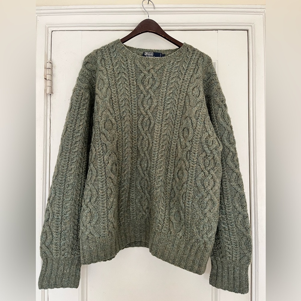 Polo Ralph Lauren size L wool hand knit sweater